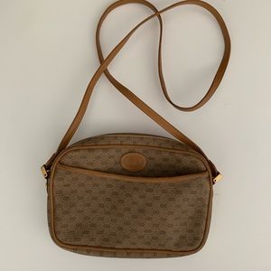 Authentic Gucci Vintage Leather Monogram Crossbody